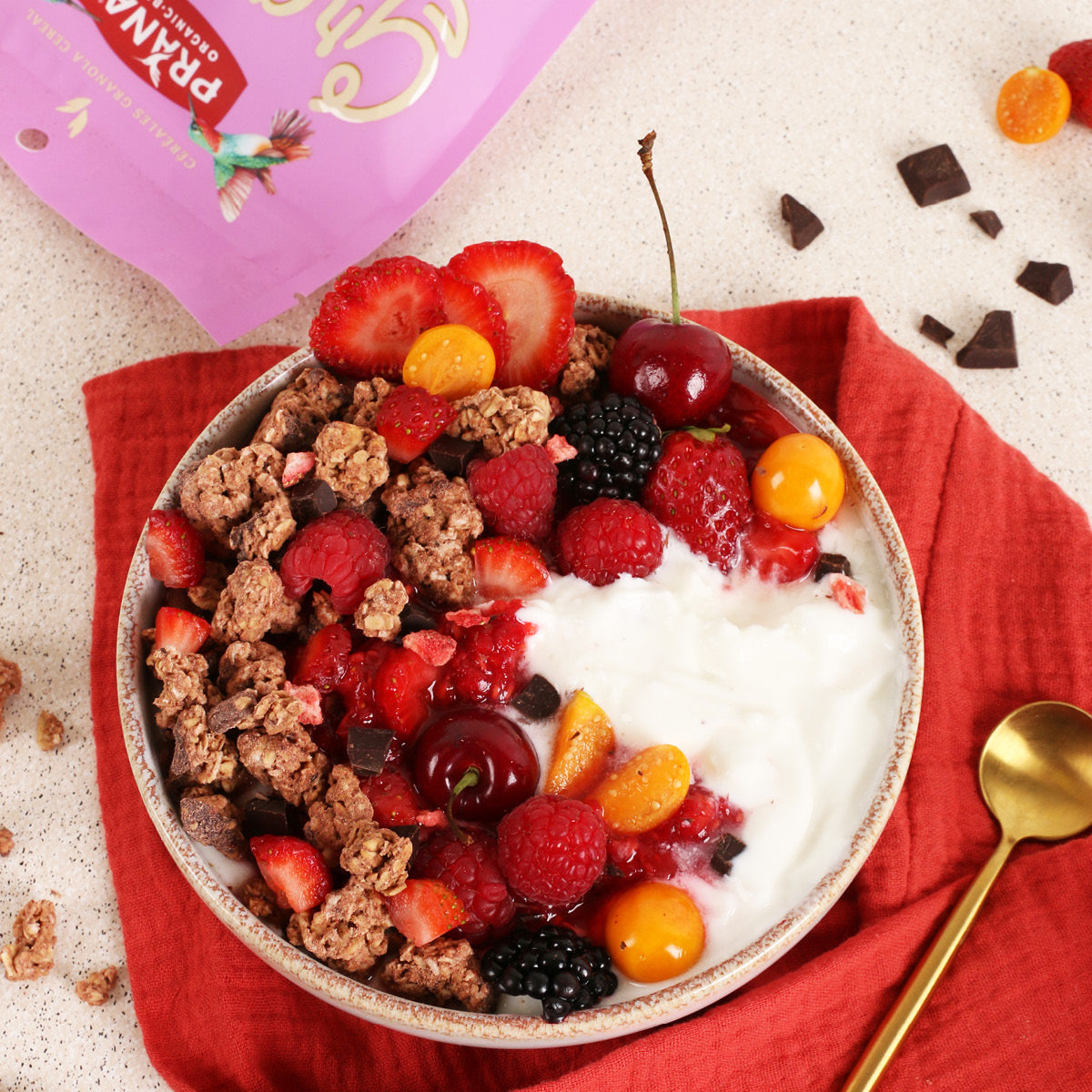 Gran-Gran プロモ 32枚 GRANOLOVE CLUSTERS - Chocolate Strawberry Organic Granola – Prana