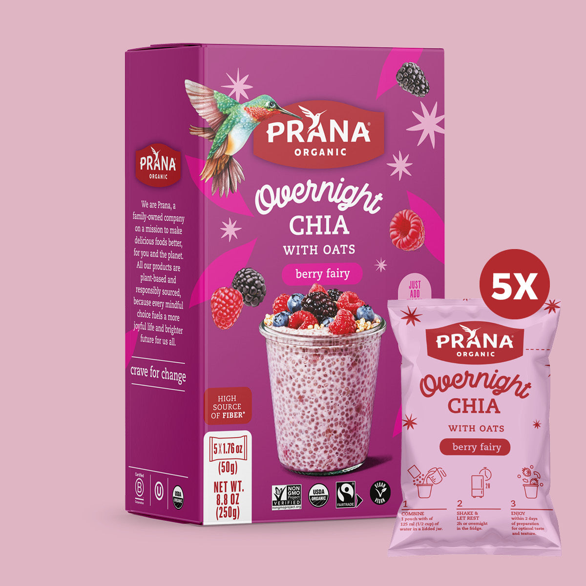 Overnight Chia - Berry Fairy Organic Oat & Chia Mix – Prana Foods USA