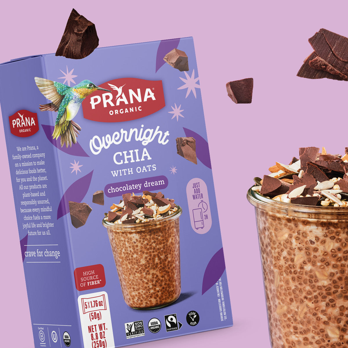 Overnight Chia - Oat & chia mix – Chocolatey dream – Prana Foods USA